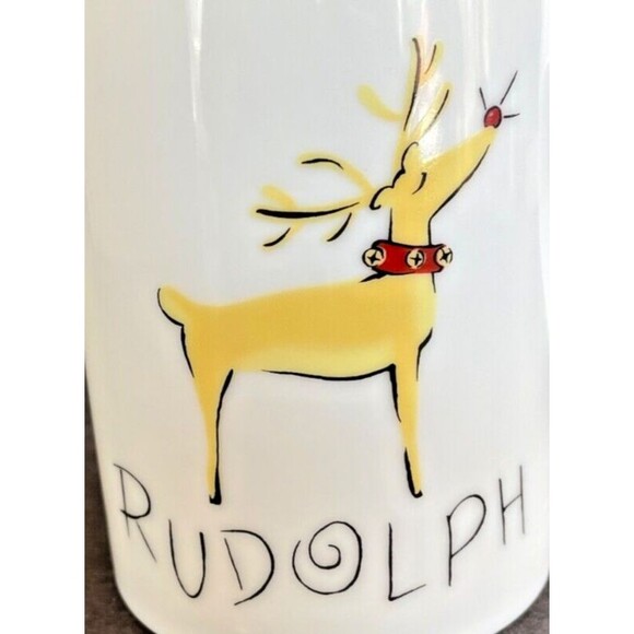 Pottery Barn RUDOLPH Reindeer Mug Cup 16 oz Made in Japan 4" Tall  3" Wide HTF - Picture 3 of 7